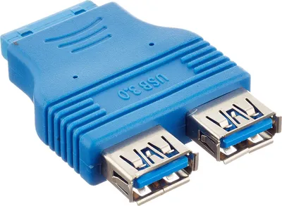 Produktbild von System-S 20Pin Motherboard Header auf 2X USB A 3.0. Adapter