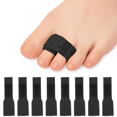 Obrázok produktu pre Medziprstové korektory 8 ks, na kladivkový prst, nastaviteľné, mäkké, čierne