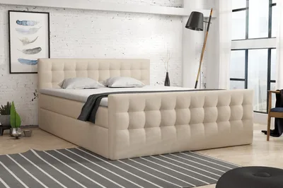 Produktbild von FEDVE Boxspringbett Schlafzimmerbett PUMIKAS LUX mit 2 Bettkasten, Doppelbett mit Bonell-Matratze und Topper 180x200