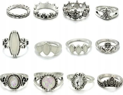 Immagine prodotto di Argento RETRO PUNK BOHO 73 SET DI ANELLI RETRO