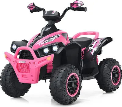Produktbild von 12V Elektro Quad, 2,2-4,3 km/h Kinderquad mit Musik & Licht & Ladegerät & Hupe, Kinderauto Elektrisch für Kinder ab 3 Jahre, Belastbar bis 35KG (Pink)