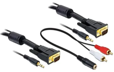 Immagine prodotto di DeLOCK 84454, VGA (D-Sub) + 3,5 mm, VGA (D-Sub) + 3,5 mm, oro
