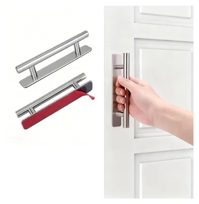 Produktbild von 2 Stück Selbstklebende Möbelgriffe (150 mm, Silber), ohne Bohren, Aluminium Schrank- und Schubladengriffe für Küche, Kleiderschrank, Schiebetür, Balkontür