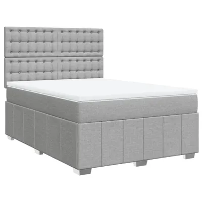 Produktbild von Boxspringbett mit Matratze Hellgrau 140x190 cm Stoff