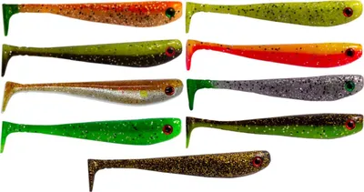 Produktbild von GapShad Soft 11,5cm Gummishads - 4 Gummifische, Farbe:Motoroil-Chartreuse
