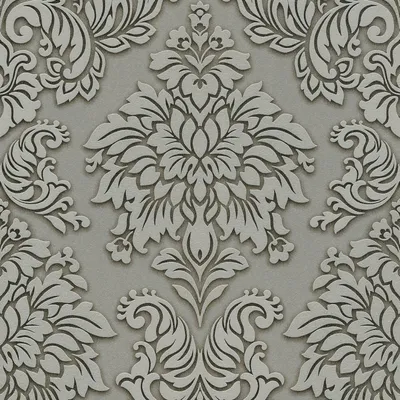 Image de Profhome 368981-GU Papier peint baroque brillant gris argent 5,33 m2
