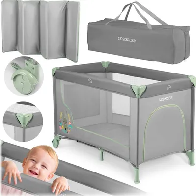 Immagine prodotto di Lettino da viaggio per bambini 125 x 65 x 78 cm RK-240 grigio-menta