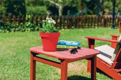 Image de Pot de fleurs 23 L rouge pour l'intérieur et l'extérieur avec soucoupe et drainage s