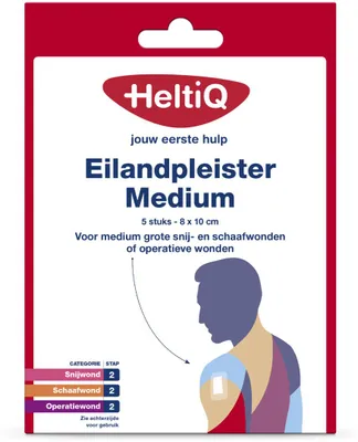 Productafbeelding van HeltiQ Eilandpleisters 8 x 10 cm (5 stuks)