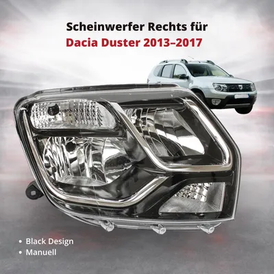 Produktbild von Scheinwerfer Frontscheinwerfer Rechts für Dacia Duster 2013–2017 | Schwarz | manuell | OEM 260105828R