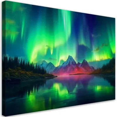 Produktbild von Leinwandbild Grüne Himmel-Landschaft 60x40 Feeby Violett bild für die wand bereit zum aufhängen