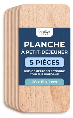 Obrázek produktu pro Creative Home Sada 5 ks dřevěných snídaňových prkénků | 28 x 15 cm