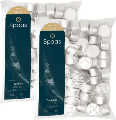 Produktbild von Spaas Teelichter Kerzen - Weiß - ca. 8 Stunden - Ø3,9cm - 100 Stück