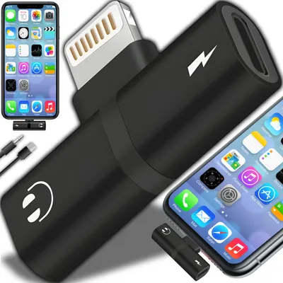 Produktbild von Lightning Lightning Splitter Adapter Audio Power Converter Nabíjecí kabel Sluchátkový jack Audio adaptér iPhone 6 7 8 X XR XS 11 12 13 Mini Pro Retoo