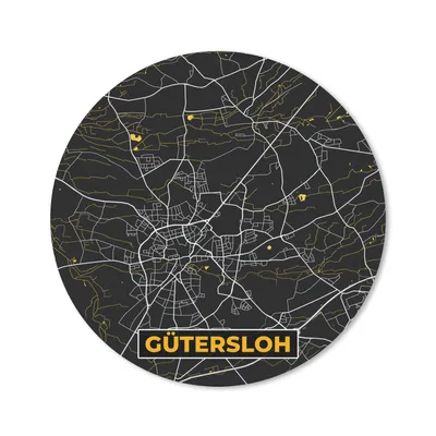 Produktbild von MuchoWow® Mauspad Mousepad Gütersloh - Deutschland - Karte - Stadtplan - Gold 40x40 cm - Mousepads - Maus Mat - Pad - Mausunterlage - Schreibtisch Accessoires