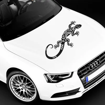 Produktbild von Aufkleber - Autoaufkleber "Abstrakt Gekko" 120cm x 49cm schwarz - Tuning Carystyling Heckscheibe Auto