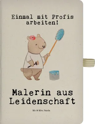 Produktbild von Mr. & Mrs. Panda Kladde Malerin Leidenschaft - Transparent - Geschenk, Malerbetrieb, Maler, Lustig, Spruch, Adressbuch, notizbuch, Tagebuch, Witzig, Journal, Skizzenbuch