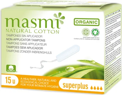 Produktbild von Bio Tampons Super Plus 100% Baumwolle Masmi 15 St