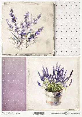 Immagine prodotto di ITD carta di riso decoupage tecnica artigianale tovagliolo di carta R2240 lavanda, puntini