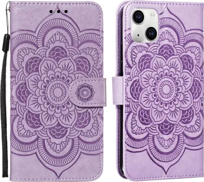 Produktbild von König Design Hülle kompatibel mit Kunstleder Handyhülle - Handy Case Lila