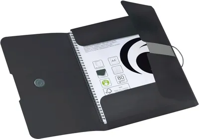 Produktbild von Gummizugmappe PP A4 schwarz opak to go Packung mit 3 Stück