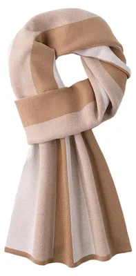 Produktbild von Strickschal für Männer mit 6% Wolle in Khaki & Beige