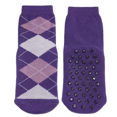 Produktbild von Kinder ABS-Socken aus Baumwolle Rhombus Lila Größe 23-26