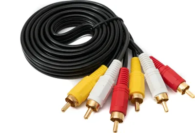 Produktbild von SYSTEM-S Cinch 3 RCA Kabel 1,5 m Stecker zu Stecker Stereo & Composite AV Adapter Schwarz