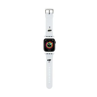 Produktbild von Karl Lagerfeld 3D Gumowy pasek na głowę Karl&Choupette do Apple Watch 42/44/45/49mm, biały