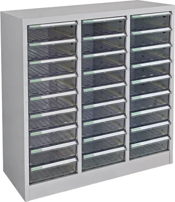 Produktbild von ADB Schubladencontainer mit 27 transparenten Schubladen 79,5 x 88 cm (B x H)