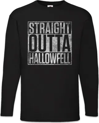 Produktbild von Urban Backwoods Straight Outta Hallowfell, Langarm T-Shirt, Farbe: Schwarz, Größe: S