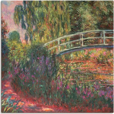 Produktbild von ARTland Leinwandbild Japanische Brücke im Garten von Giverney Größe: 50x50 cm