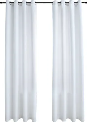 Produktbild von vidaXL Verdunkelungsvorhänge mit Metallösen 2 Stk. Grauweiß 140x225 cm