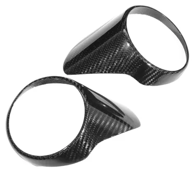 Image de 1 paire de caches pour les bouches d'aération arrière en fibre de carbone, adaptés à l'Alfa Romeo Giulia 2017-2019