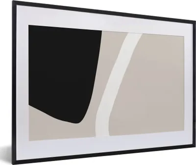 Produktbild von MuchoWow® Gerahmtes Poster Pastell - Minimalismus - Formen 60x40 cm - Poster mit Schwarzem Bilderrahmen Wandposter Rahmen Foto Bilder - Schlafzimmer - Plakat in Rahmen - Drucken