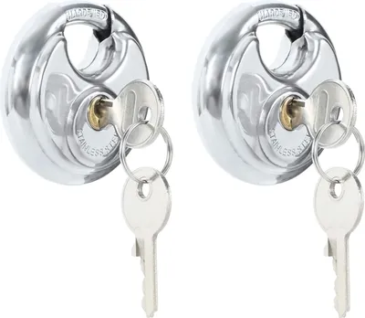 Produktbild von Diskusschlösser mit Schlüsseln 2 pcs Silber 6 x 2,3 x 6 cm