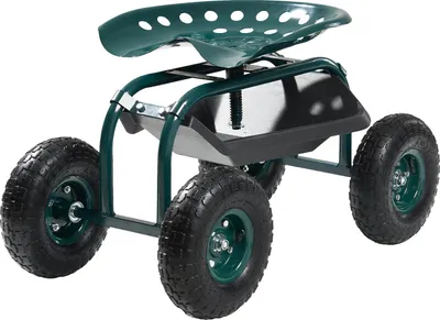 Zdjęcie produktu dla SucceBuy Mobilny fotel ogrodowy z kółkami terenowymi, 800x487x460/540mm