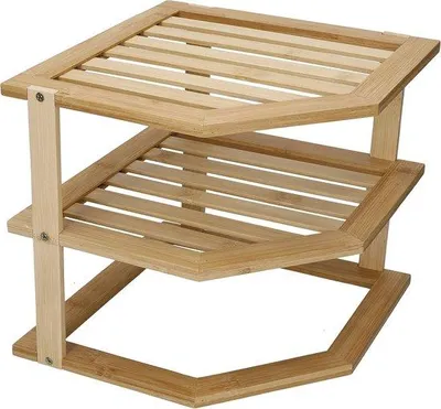 Produktbild von Famanu Küchen-Eckregal mit 3 Ebenen - Bamboe