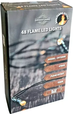 A box of LED lights with a picture of the lights on it.