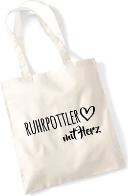 Produktbild von Huuraa Jutebeutel Ruhrpottler mit Herz 10 Liter Natural Baumwolle Tasche Geschenkidee