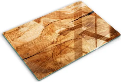 Produktbild von Abdeckung Glas - Küchenabdeckung - 80x52 cm - Abdeckplatte -Holzbrettstruktur