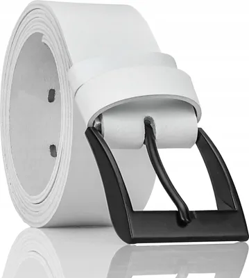 Produktbild von GRACIO Herren Ledergürtel Weiß mit schwarzer Schnalle elegant 120 cm