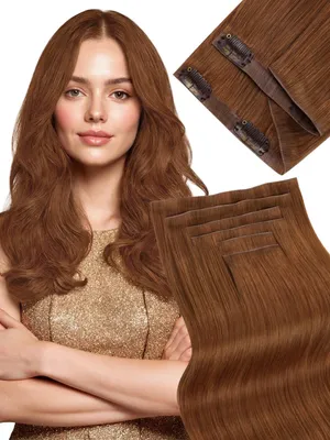 Imagen del producto de Extensiones Clip-in de Cabello Natural Castaño 55 cm 110 g