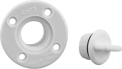Immagine prodotto di Tappo di scarico Ø 43 mm, tappo di scarico con anello di tenuta, bianco