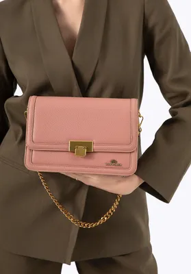 Image de Wittchen Sac à bandoulière en cuir pour femme avec chaîne, rose, cuir naturel