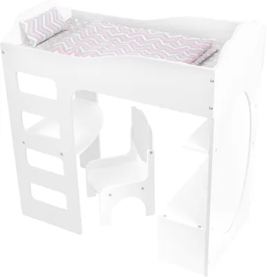Produktbild von Small Foot 12025 Puppenhochbett mit Schreibtisch, weiß