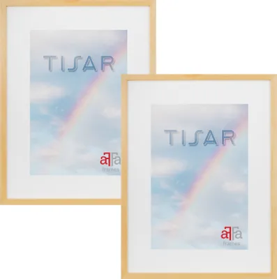 Produktbild von aFFa frames,  Tisar, Bilderrahmen aus Holz, rechteckig, mit Acrylglasfront, Naturbelassen, 29,7x42 cm, 2er Set
