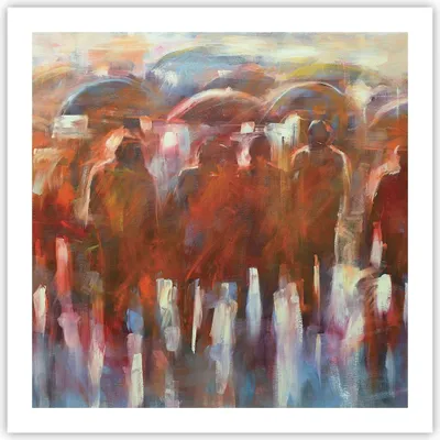 Produktbild von Poster - Poster ohne Rahmen - Regenschirme Menschen Handwerk - 60x60 cm - Wand Bild - Wanddeko - Wandbilder - Kunstposter - Wandposter - Bilder - Kunstdruck - Wandbild - P2XAC60x60-4260