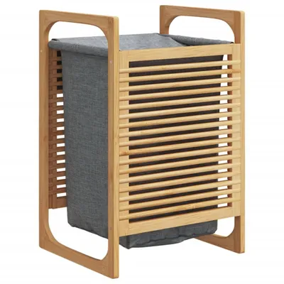 Produktbild von vidaXL Wäschekorb mit Innentasche in Grau 32x30x36,5 cm Bambus