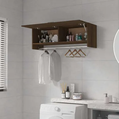 Produktbild von vidaXL Kleiderschrank Braun Eichen Optik 100x32,5x35 cm Holzwerkstoff - Kleiderschrank - Kleiderschränke - Schrank - Wandschrank